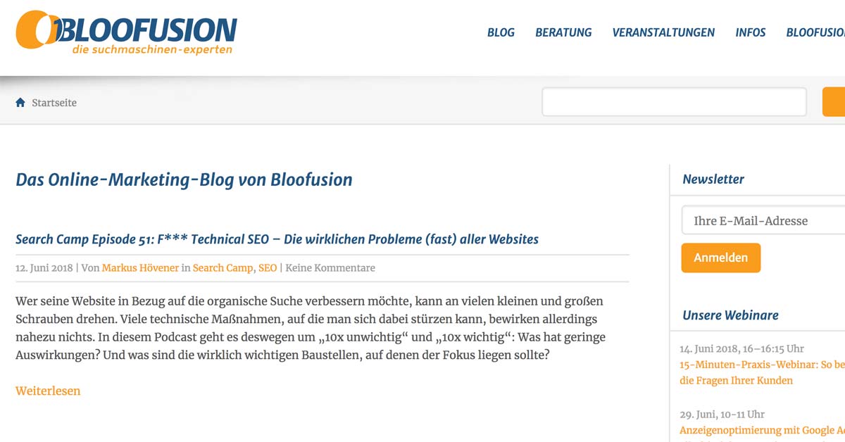 Bloofusion SEO Blog | SUMAGO network