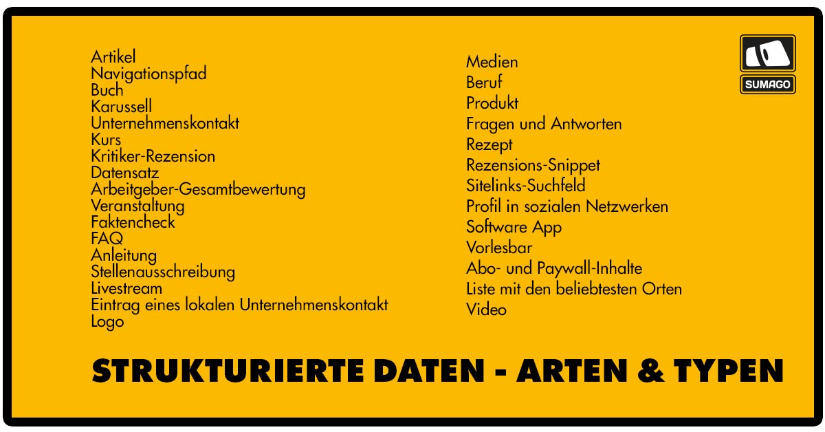 Strukturierte Daten | SUMAGO network