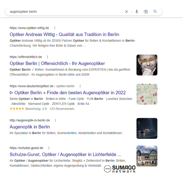 Aufträge und Leads für Augenoptiker | SEO | SUMAGO network