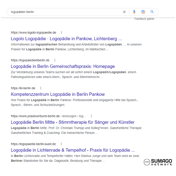 SEO für Logopäden | SUMAGO network