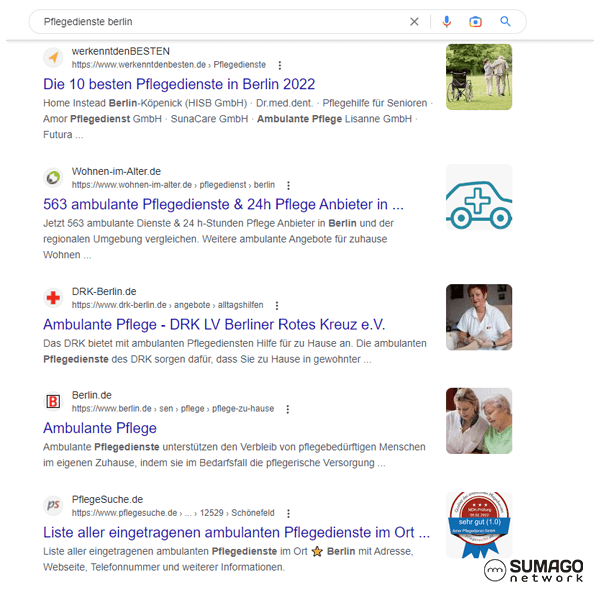 SEO für Pflegedienste | SUMAGO network