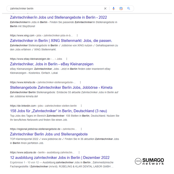 SEO für Zahntechniker | SUMAGO network