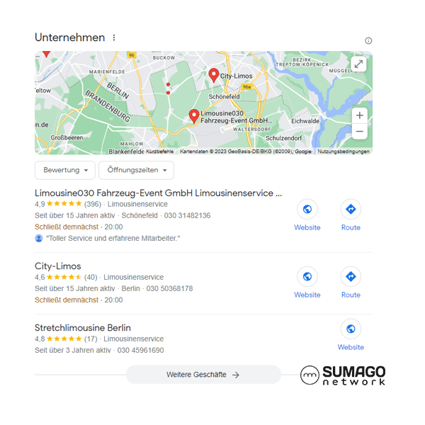 Neue Kunden für Limousinenservice | SUMAGO network