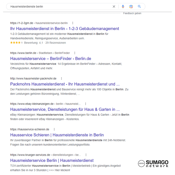 SEO für Hausmeisterdienste | SUMAGO network