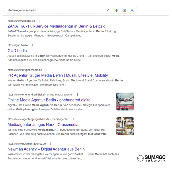 SEO für Media-Agenturen | SUMAGO network