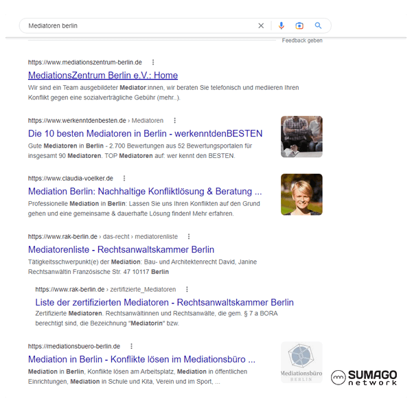 SEO für Mediatoren | SUMAGO network