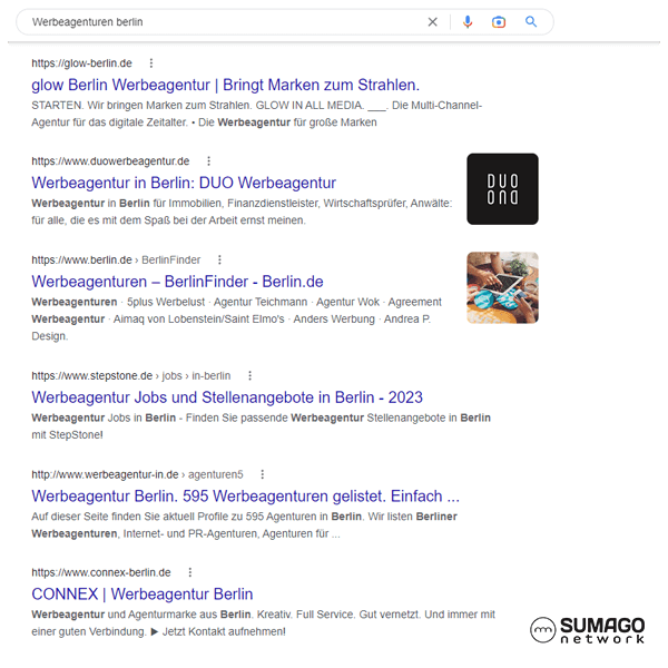 SEO für Werbeagenturen | SUMAGO network