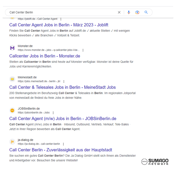 SEO für Call Center | SUMAGO network