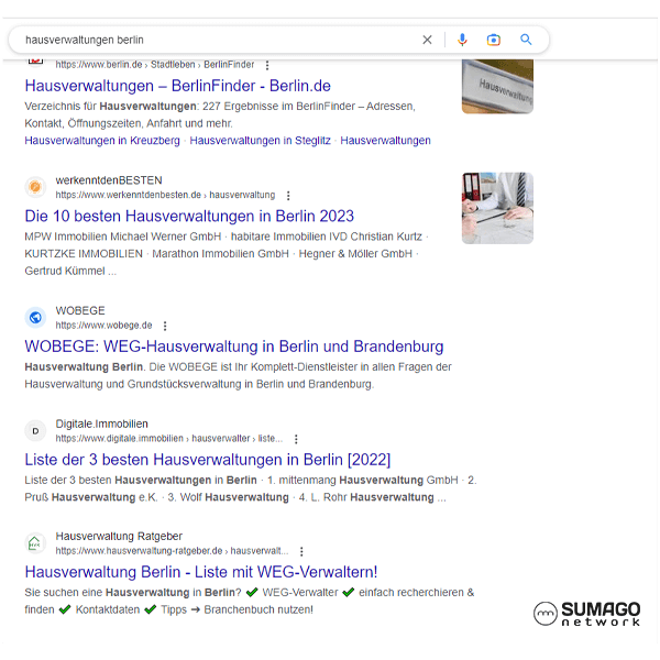SEO für Hausverwaltungen | SUMAGO network