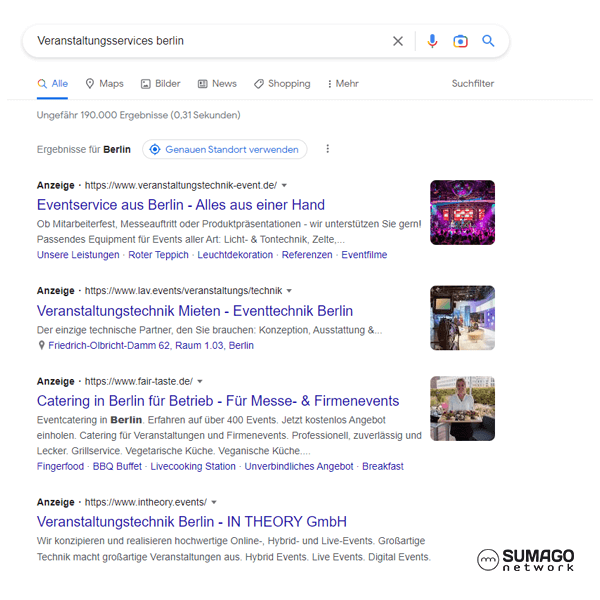 Mehr Kunden für Veranstaltungsservices | SUMAGO network