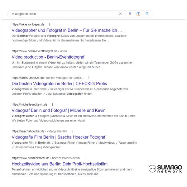 SEO für Videografen | SUMAGO network