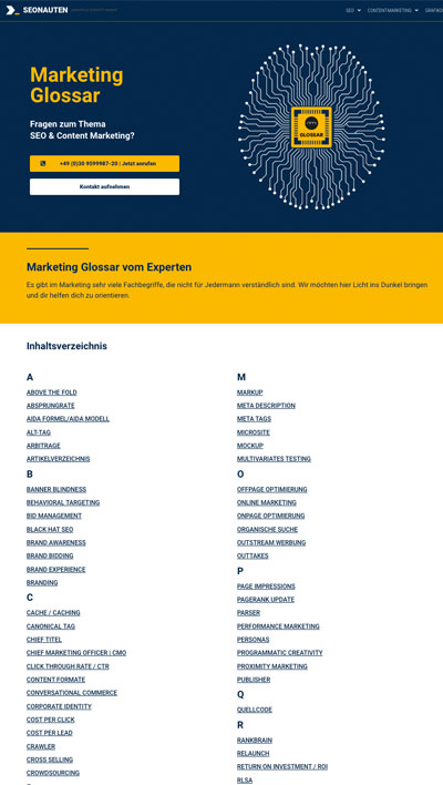 Glossar Übersichtsseite | SEONAUTEN